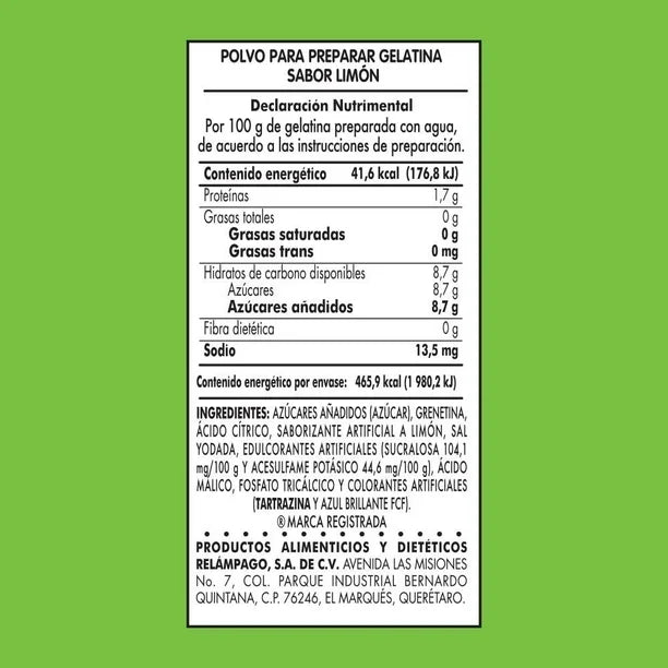 Gelatina D'Gari Sabor Limón 120 g