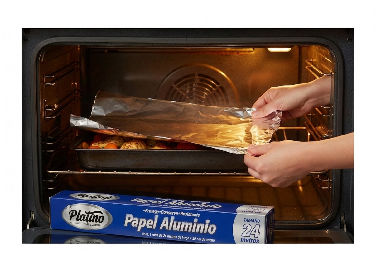 Papel Aluminio Platino 24 m | Caja con 9 Piezas (216 metros)