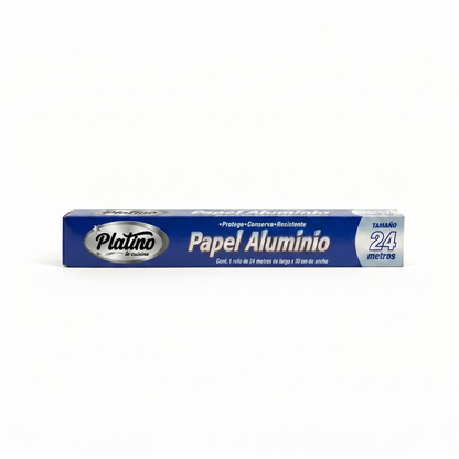 Papel Aluminio Platino 24 m | Caja con 9 Piezas (216 metros)