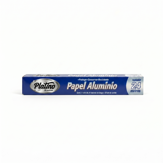 Papel Aluminio Platino 24 m | Caja con 9 Piezas (216 metros)