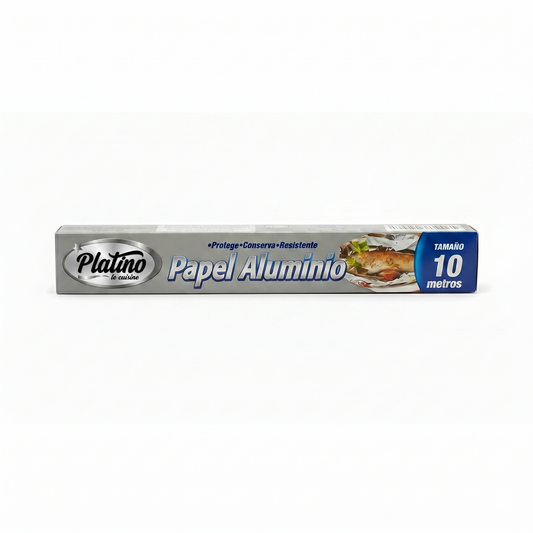 Papel Aluminio Platino 10 m | Caja con 9 Piezas (90 metros)