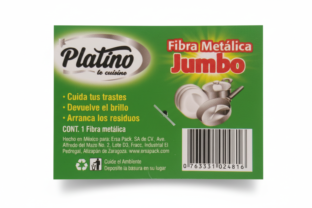 Etiqueta Fibra Metálica Jumbo Platino