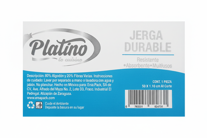 Etiqueta Jerga Durable Platino