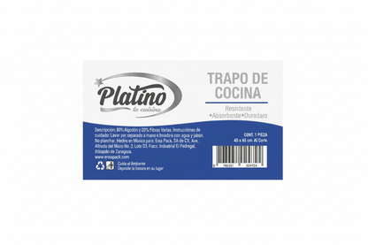 Etiqueta Trapo de Cocina Platino