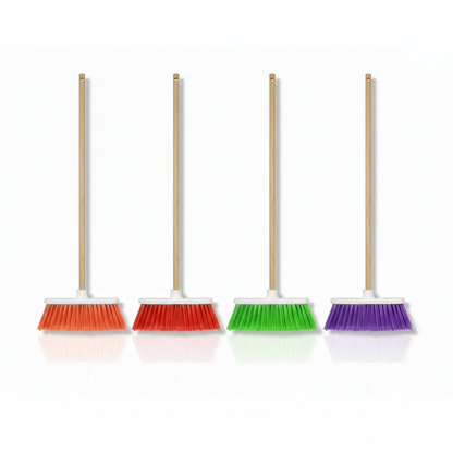 Paquete de 4 Escobas Coloridas - Formato Cuadrado