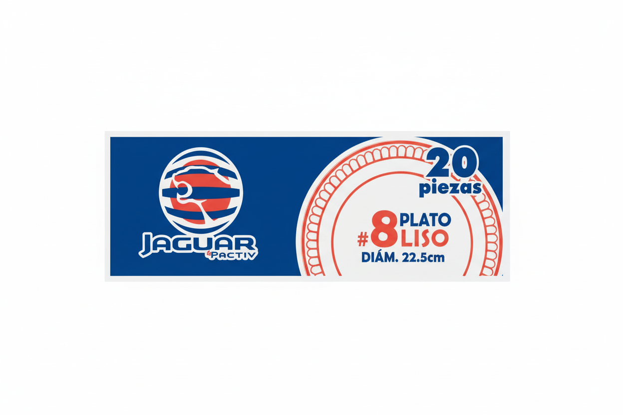 Platos Lisos Jaguar #8 - Sección de Etiqueta Inferior