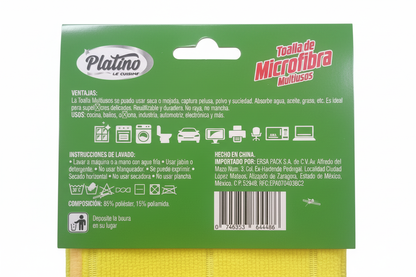 Toalla Microfibra Platino - Parte Trasera