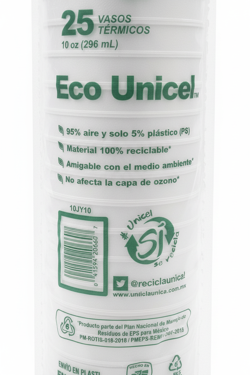 Vasos Eco Unica - Especificaciones Detalladas