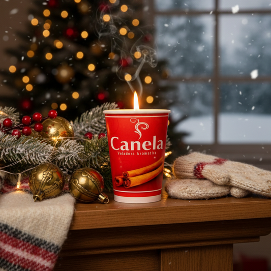 Vela canela decoración navideña