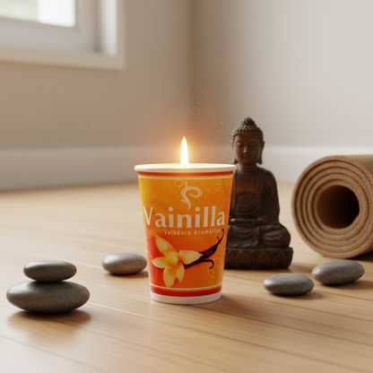 Vela vainilla en meditación